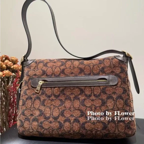 Coach Etta Flap Shoulder Bag in Signature Chenille CCE58 NWT - Picture 3 of 7